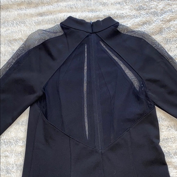 Marciano High Neck Long Sleeve Mesh Body Con Dress - Picture 6 of 7